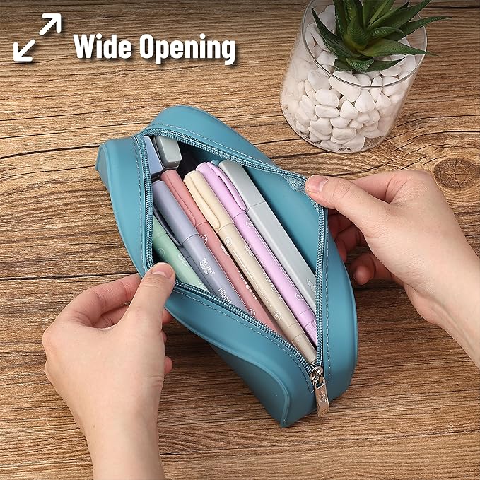 Mr. Pen- Silicone Pencil Case, Aesthetic Pencil Bag for Women, Makeup Pouch, Multifunctional Pouch for Stationery, Cosmetics and Electrical Goods Storage