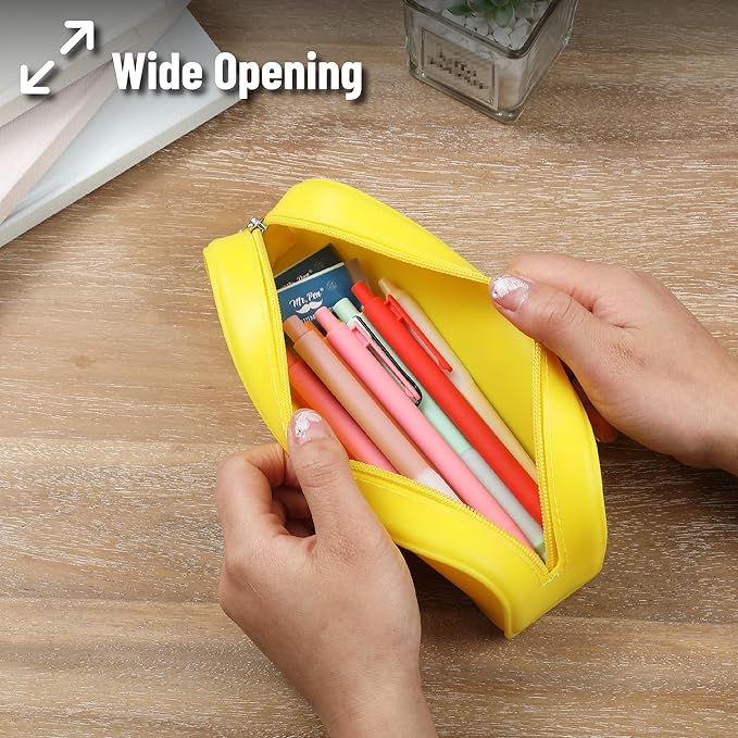 Mr. Pen- Silicone Pencil Case, Aesthetic Pencil Bag for Women, Makeup Pouch, Multifunctional Pouch for Stationery, Cosmetics and Electrical Goods Storage