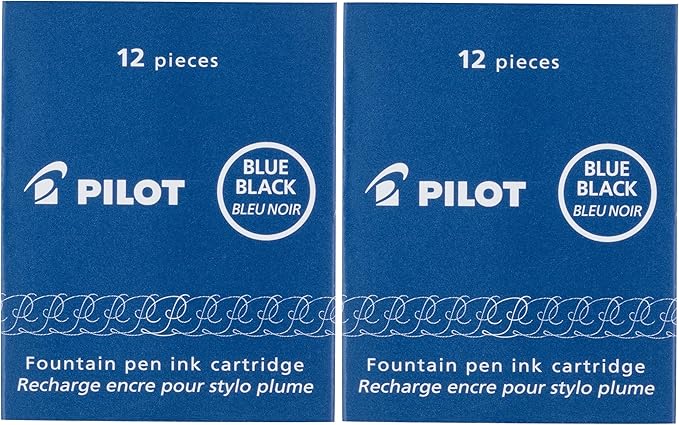 Pilot Namiki IC100 Fountain Pen Ink Cartridges - Blue/Black (Pack of 2)