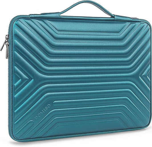 DOMISO 17.3 Inch Laptop Sleeve Case, Shockproof Waterproof Soft EVA Protective Bag with Handle, Lightweight Carrying Case for 17-17.3" Notebook/Dell/Lenovo/HP/MSI/ASUS, Teal
