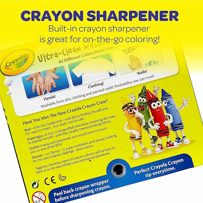 Crayola Washable Crayons for Kids - 64ct (2 Boxes), Classroom Must Haves, Teacher School Supplies Essentials, Bulk Crayons for Toddlers [Amazon Exclusive]