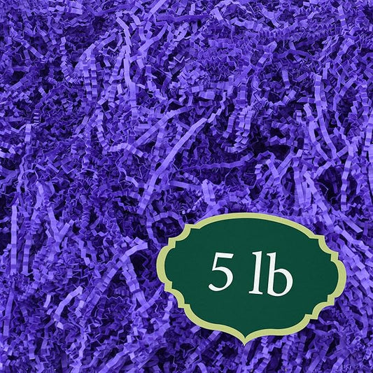 Arcadia Garden Products 5 lbs - Purple Crinkle Shredded Color Paper Filler Box Stuffing for Gift Wrapping & Crafts, Basket Filling, Confetti, Packaging & Shipping - RPC05PU