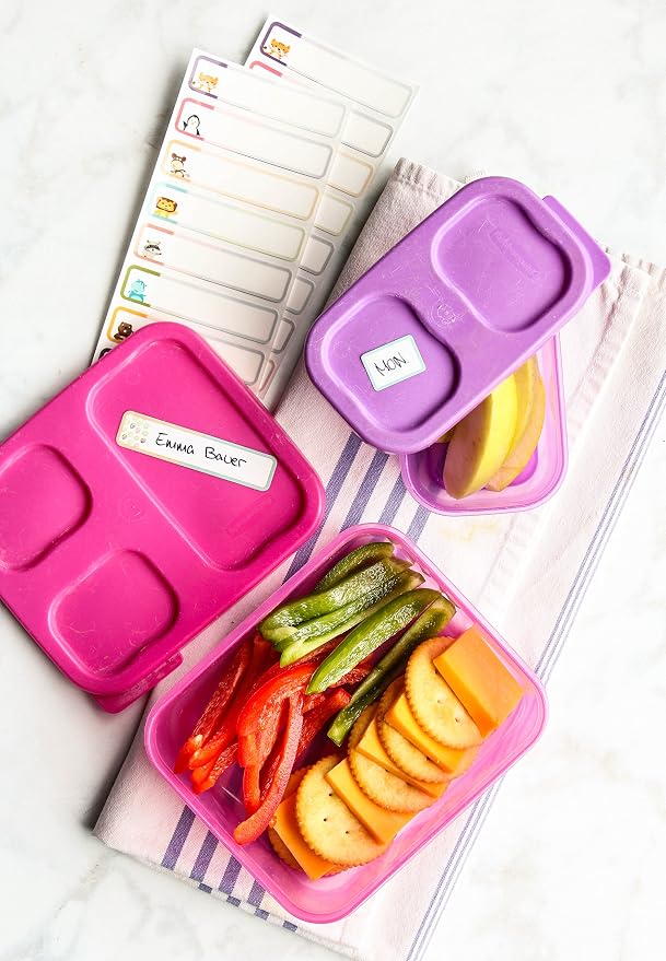 Daycare Value Pack - Write On Name Labels, Waterproof (Animal Friends) + (Bright White)