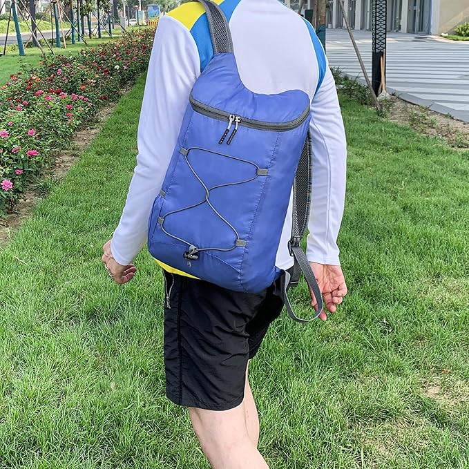 levayhill 16L Lightweight Foldable Hiking-Backpack Small Packable-Daypack For Travel,Ultralight Water-Resistant Gym Bag Men Women Easy Carry-on (Royal Blue)