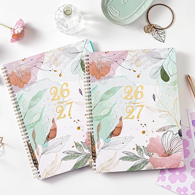 Planner 2026-2027 - Academic Planner 2026-2027, July 2026 - June 2027, 9" x 11", Weekly and Monthly Planner, Calendar Planner 2026-27, Colorful Tabs, Back Pocket, Perfect Daily Organizer - Floral