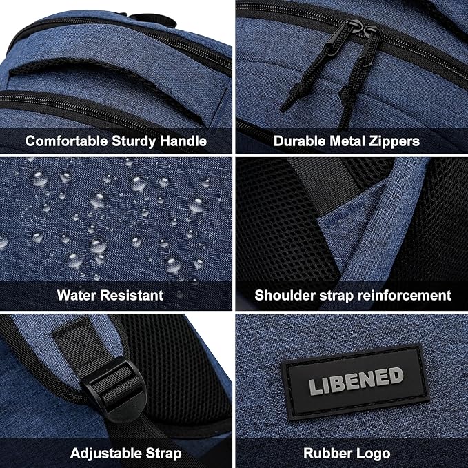 Backpack for Boys Mens, Sturdy Ergonomic Backpack for High School College | 15.6 Inch Bookbag with Laptop Compartments for School, Work Travel, Blue