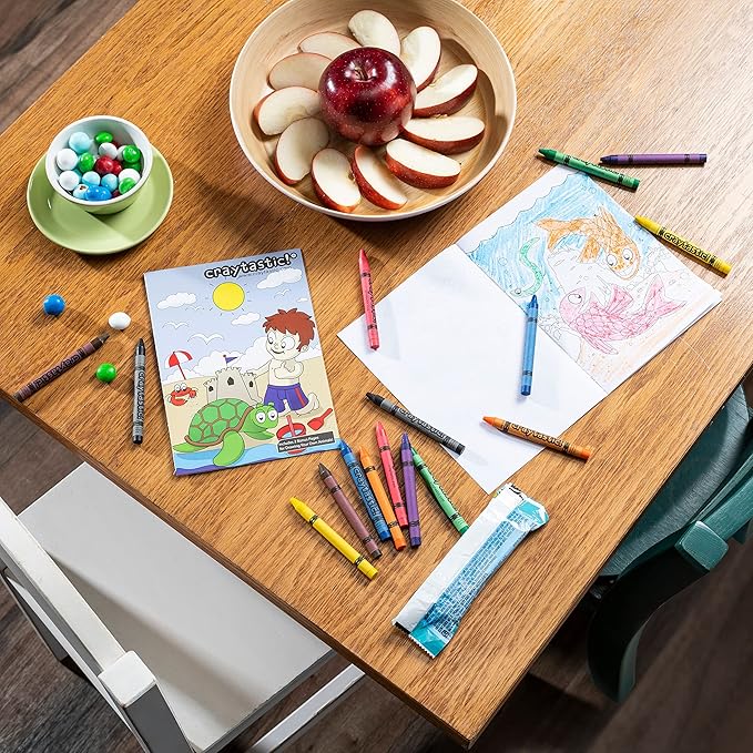 Craytastic! Bulk Crayons, 240 Individual Boxes of 8 colors/count Class Pack - Full Size, Premium (Red, Yellow, Green, Blue, Purple, Brown, Black) SAFETY TESTED COMPLIANT WITH ASTM D-4236 (1920 Total)