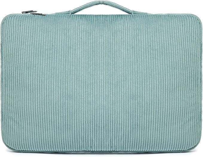 Kinmac 360° Protective Laptop Sleeve Case Bag Cover with Handle for MacBook Air 15 inch, and 15 inch-15.6 inch HP,Lenovo,Dell,ASUS,Acer Notebook Computer (Green Corduroy)