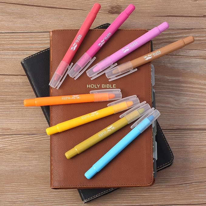 Mr. Pen- No Bleed Gel Highlighters, Dark Sunshine & Smiles, 8 Pack, Bible Highlighters and Pens No Bleed, Bible Markers for Study, Journaling, School Supplies and Accessories