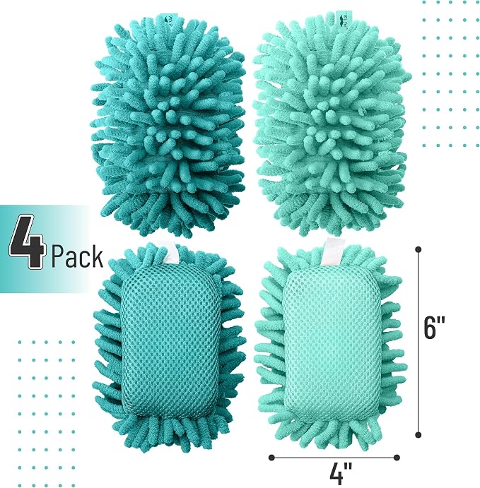 Mr. Pen- Magnetic Microfiber Shag Whiteboard Erasers, 4" x 6", 4 Pack