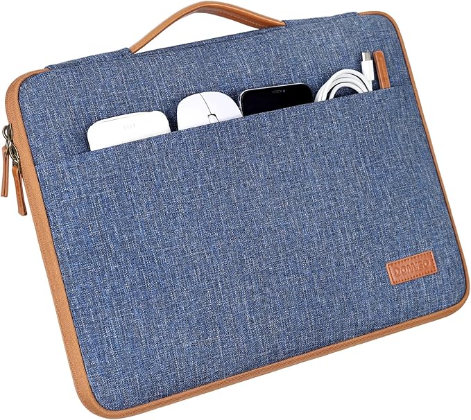 DOMISO 15.6 inch Laptop Case Sleeve Protective Cover Compatible with 16 inch MacBook Pro M4 M3 M2/Pro Max,15.6-16 inch HP Dell ASUS Lenovo Chromebook,Waterproof Computer Cases Bag with Handle,Blue