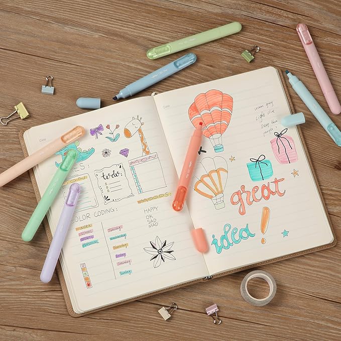 Mr. Pen- Aesthetic Highlighters, 8 Pack, Pastel Colors, Cute Highlighters Assorted Colors for Journaling, Highlighting, Underlining, Fast Dry, Back to School Supplies