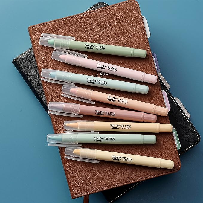 Mr. Pen- No Bleed Gel Highlighters, Pastel Colors, 8 Pack, Bible Highlighters and Pens No Bleed, Bible Markers for Study, Journaling, School Supplies and Accessories