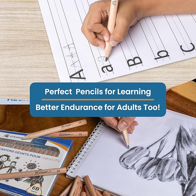 Learning Pencils for Toddlers 2-4 Years – Our Kids Pencils for Beginners Toddlers and Preschoolers with Jumbo Triangle Shape are Specially Designed Triangle (24 Pack)