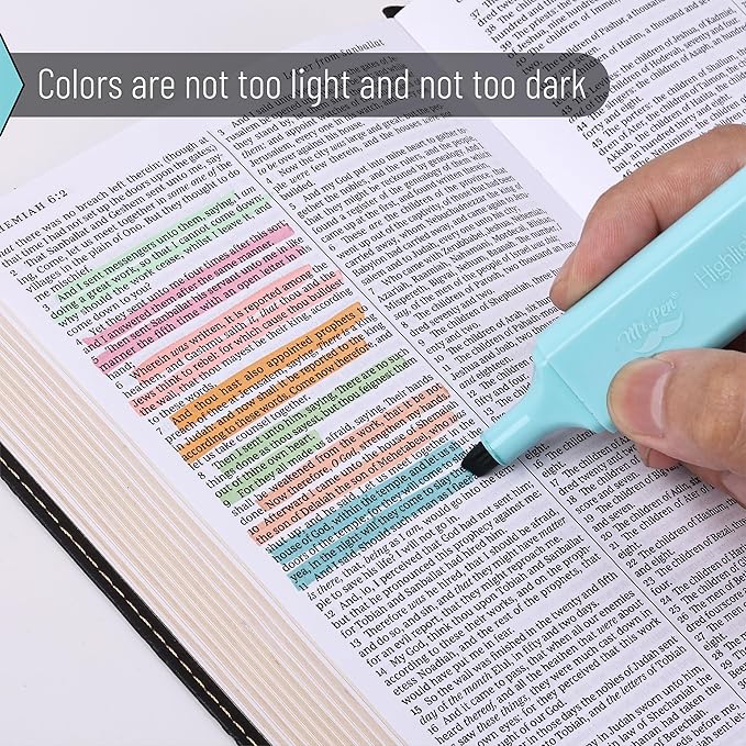 Mr. Pen- Highlighters, 8 Pack, Vintage Colors, Highlighters with Firm Chisel Tip, Quick Dry & Non-Toxic, No Bleed on Standard Paper, Ideal for Highlighting, Underlining, Journaling & Coloring