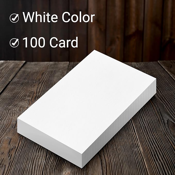 THREE LEAF 3 X 5, INDEX CARDS UNRULED, 4000 CT. (100 x 40) WHITE, Blank Flash Cards, Study Card, Memo Pad, For To-Do List, Art And Craft Projects
