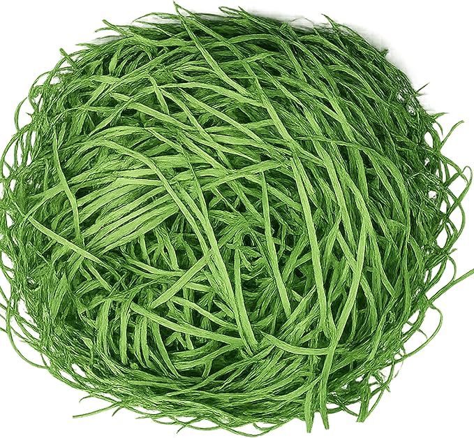 Crinkle Recyclable Paper Shred Filler for Basket Filling, Party Decoration & Gift Wrapping – Green Basket Grass Stuffers, 35.3 oz (2.2 lb - 1000 g) Total, 20 Pack (50 g Each)