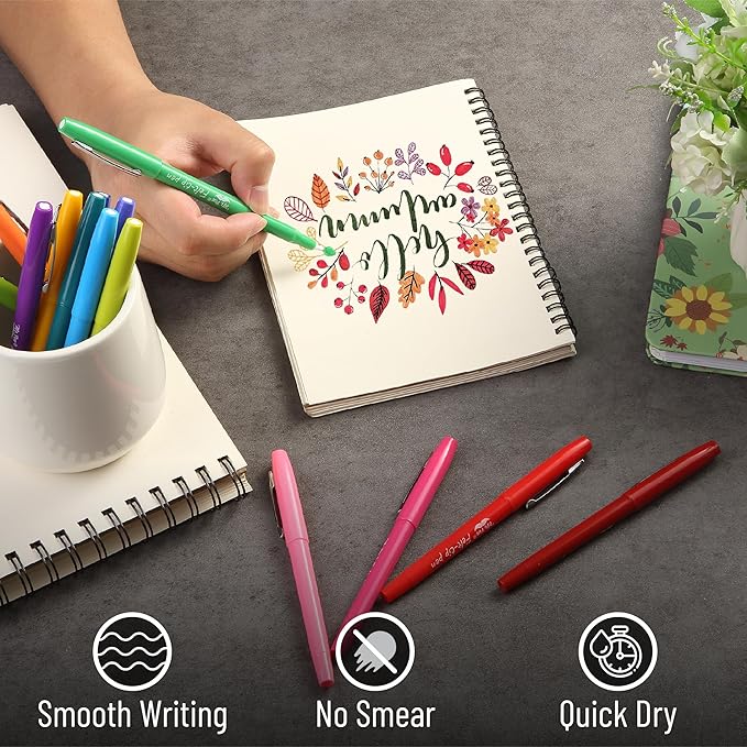 Mr. Pen- Felt Tip Pens, 20 Pack, 0.7 mm, Colorful Felt Tip Pens, Fast Dry, No Smear, Planner Markers for Underlining, Writing, Drawing, Journaling Supplies