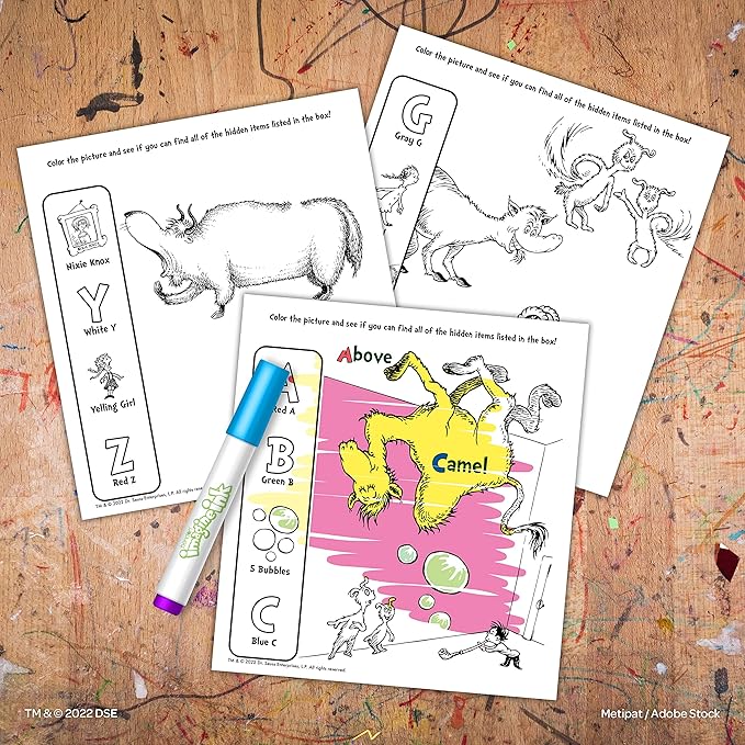 Bendon Imagine Ink Magic Ink Pictures and Game Book with Mess Free Marker (Dr. Seuss)