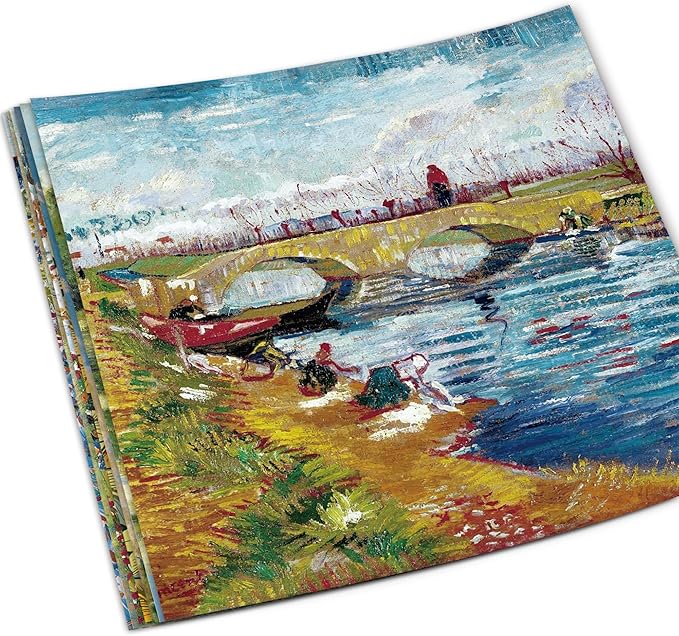 Origami Paper Kit Double Sided 100 Sheets 20 Colors 6 Inch Japanese Chiyo Square Easy Fold Arts Crafts DIY Handwork Origami Papers Van gogh Monet