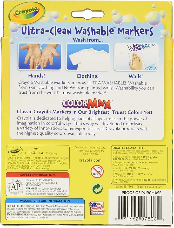 Crayola Broad Point Washable Markers - Pack of 5