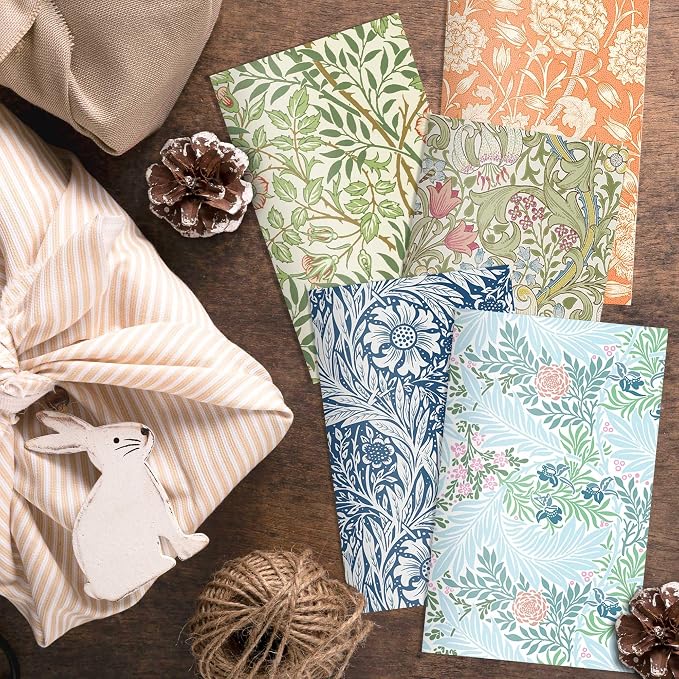 24 Pieces William Morris Floral Notepads Mini Vintage Floral Notebook Small Floral Pocket Journal with Soft Cover, 12 Styles William Morris Mini Notepads for Travel Journaling,Gift Sets & Daily Notes