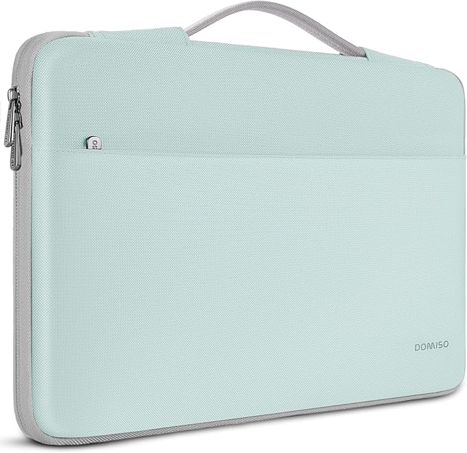 DOMISO 17.3 inch Laptop Case Sleeve Protective Cover Compatible with 17.3 inch HP Pavilion Envy 17/Lenovo IdeaPad/Acer/ASUS/Dell/Alienware/LG Gram,Water Resistant Computer Bag with Handle,Mint Green