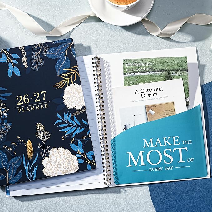 Planner 2026-2027 - Academic Planner 2026-2027, Jul 2026 - Jun 2027, Planner Weekly and Monthly, 8.5" x 11", Monthly Tabs, Twin-Wire Binding, Holidays, Back Pocket, Habit Tracker