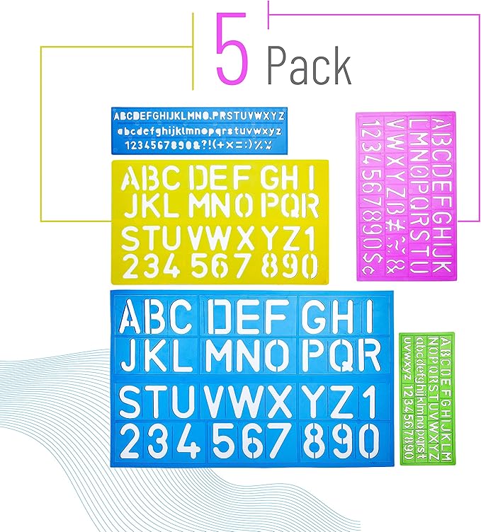 Mr. Pen Letters and Numbers Alphabet Templates, Letter Stencils, Pack of 5