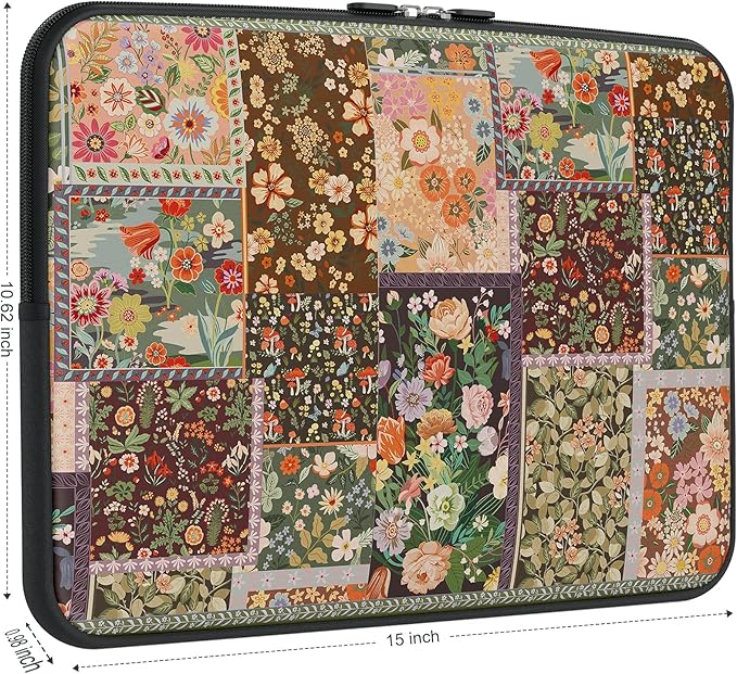 iCasso Laptop Sleeve 15.6 inch, Compatible with MacBook Air 15 inch, Vintage Shockproof Laptop Case 15.6'', Slim Protective Travel Carrying Case for MacBook Pro 16, Lenovo Dell Asus HP, Brown
