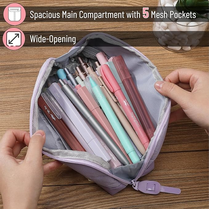 Mr. Pen- Fabric Pencil Case Pouch, Purple, Triangular Shape Pencil Pouch