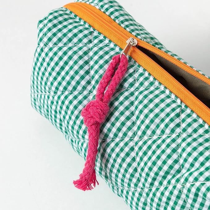 Pencil Case Office College School Storage Bag Pouch Holder Box Organizer Makeup Pouch Cosmetic Bag Aesthetic Cute Pen Case for Girls Boys Kids (Plaid purple)