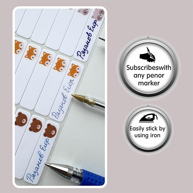 Fabric Labels For Clothes Washable, Daycare Labels Tags Clothing Kids Waterproof For Camp Name Tags, Personalized All Purpose Children Labeling Toddler Name Cloth For School Supplies Kid Baby Stickers