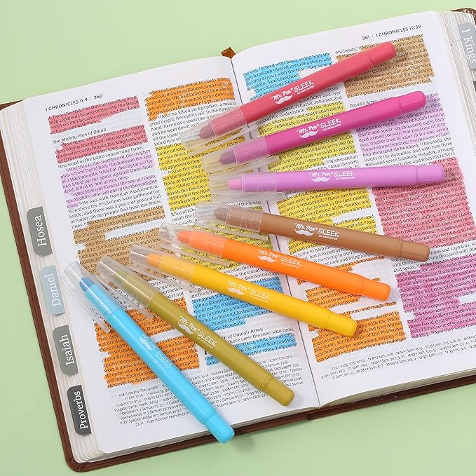 Mr. Pen- No Bleed Gel Highlighters, Dark Sunshine & Smiles, 8 Pack, Bible Highlighters and Pens No Bleed, Bible Markers for Study, Journaling, School Supplies and Accessories