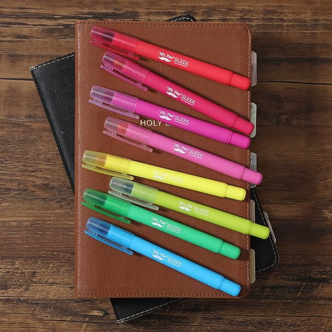 Mr. Pen- No Bleed Gel Highlighters, Vintage Colors, 8 Pack, Bible Highlighters and Pens No Bleed, Bible Markers for Study, Journaling, School Supplies and Accessories