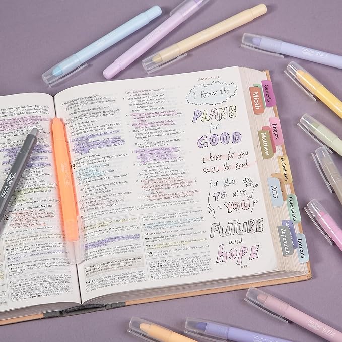 Mr. Pen- No Bleed Gel Highlighters, Ethereal Pastel, 14 Pack, Bible Highlighters and Pens No Bleed, Bible Markers for Study, Journaling, School Supplies and Accessories