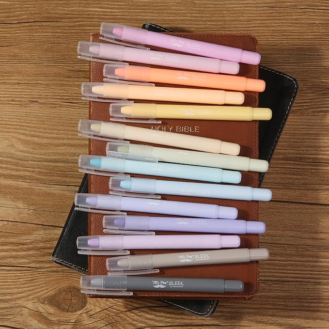 Mr. Pen- No Bleed Gel Highlighters, Ethereal Pastel, 14 Pack, Bible Highlighters and Pens No Bleed, Bible Markers for Study, Journaling, School Supplies and Accessories