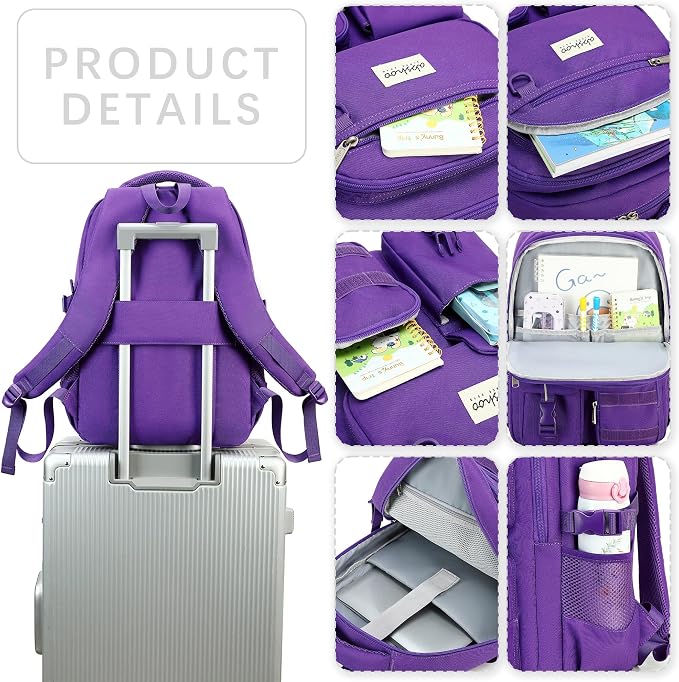 abshoo Large Heavy Duty Backpack For School College Bookbag Casual Multi Pocket Travel Backpacks