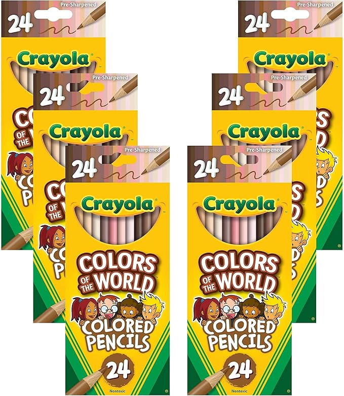 Crayola Colors of the World Bulk Colored Pencil Set - 6 Packs (24ct), Teacher Classroom Must Haves, Skin Tone Colored Pencils for Kids