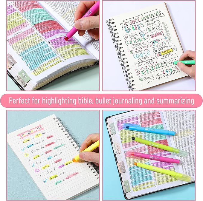 Mr. Pen- No Bleed Gel Highlighters, Vintage Colors, 8 Pack, Bible Highlighters and Pens No Bleed, Bible Markers for Study, Journaling, School Supplies and Accessories