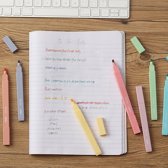 Mr. Pen- Aesthetic Highlighters No Bleed, 8 Pack, Candy Colors, Chisel Tip, Cute Highlighters Assorted Colors for Journaling, Highlighting, Underlining, Fast Dry, Back to School Supplies