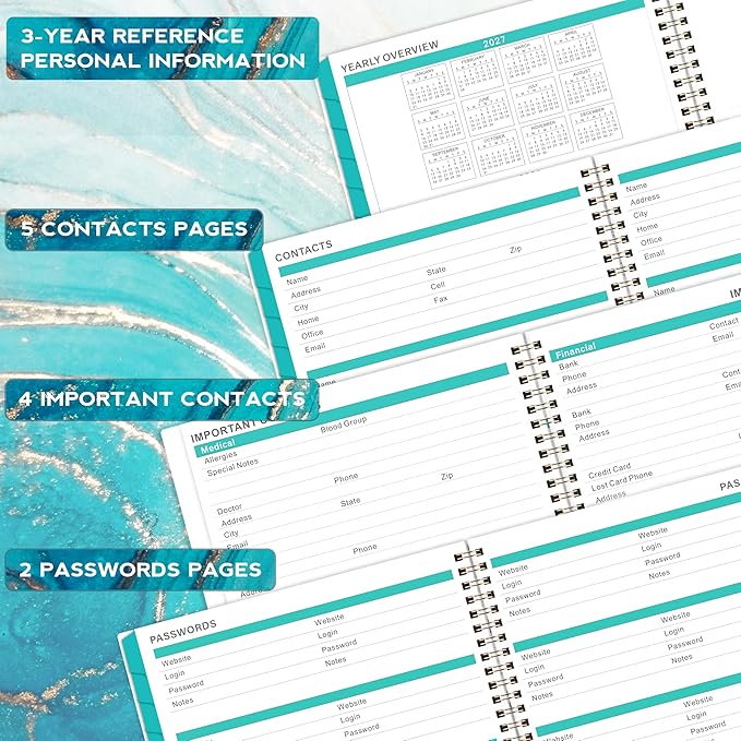 2027 Monthly Planner/Calendar - January 2027 - December 2027, Monthly Planner 2027, 12 Months Planner with Tabs & Note Pages, 9" x 11", Twin-Wire Binding and Two-Side Pocket, Perfect Organizer