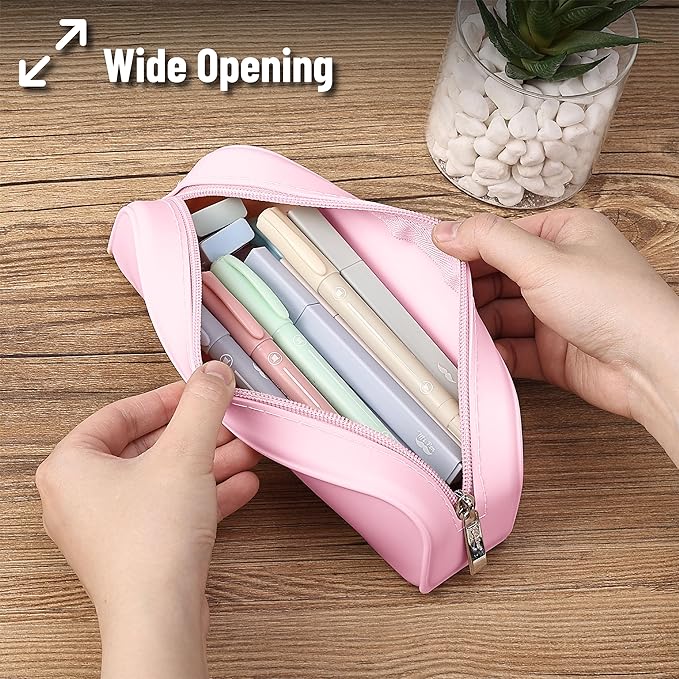 Mr. Pen- Silicone Pencil Case, Aesthetic Pencil Bag for Women, Makeup Pouch, Multifunctional Pouch for Stationery, Cosmetics and Electrical Goods Storage