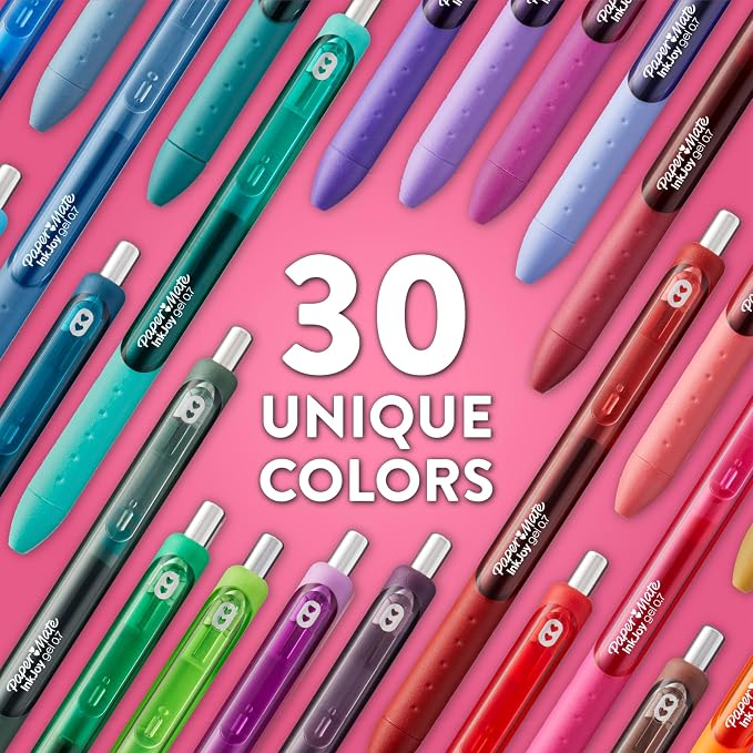 Paper Mate InkJoy Gel Pens, Retractable, Fine Point (0.5mm), Black Ink,Comfortable Grip, Writing, Teacher Supplies, 12 Count (Pack of 12)