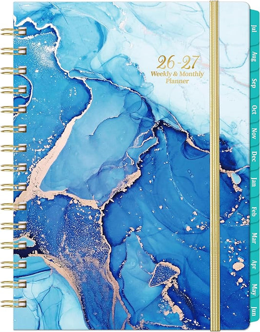 Planner 2026-2027 - Academic Planner 2026-2027, July 2026 - June 2027 Weekly and Monthly Planners, 8.5" x 6.4", with Elastic Closure + Back Pocket + Thick Paper