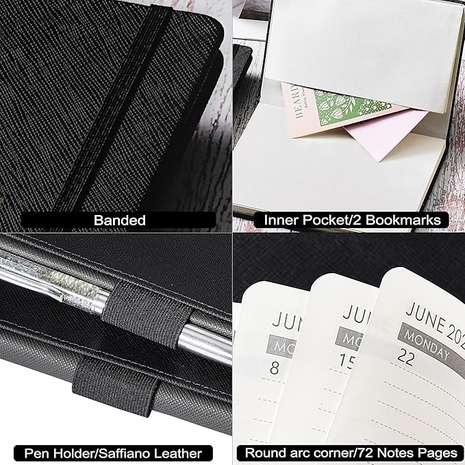 Planner 2026-2027 - Jul. 2026 - June. 2027, 2026-2027 Planner, 12-Months 26-27 Planners Weekly and Monthly, 5.75" x 8.25", Saffiano Leather with Thick Paper, Back Pocket with Notes Pages