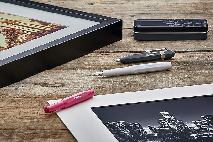 Kaweco SKYLINE SPORT Fountain Pen Macchiato I Premium Fountain Pen for Ink Cartridges I Exclusive Fountain Pen 13 cm I Nib: B (Broad)
