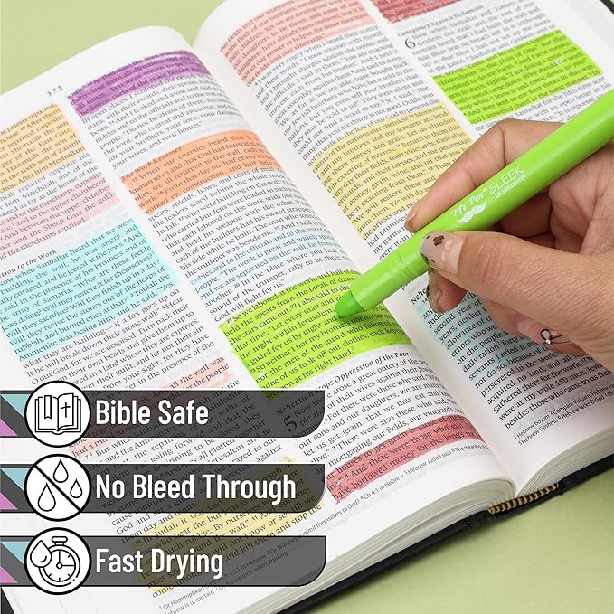 Mr. Pen- Gel Highlighter, 12 Pack, Assorted Colors, Bible Highlighters No Bleed, No Bleed Highlighters, Bible Highlighter