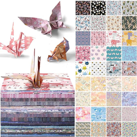 12 Pack/Sets Origami Paper Kit Double Sided 6 Inch Japanese Chiyo Square Easy Fold Arts Crafts DIY Handwork Origami Papers