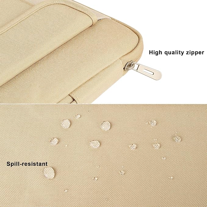 DOMISO 17-17.3 Inch Laptop Sleeve Case,Water-resistant Laptop Protective Case for Dell, HP, Lenovo, Asus, Acer, Alienware,Beige